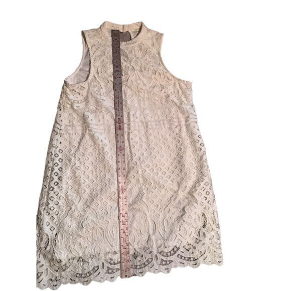 Love Fire XL‎ White Vanilla Lace Sleeveless Dress Lined Cotton/Nylon Blend - Picture 4 of 5